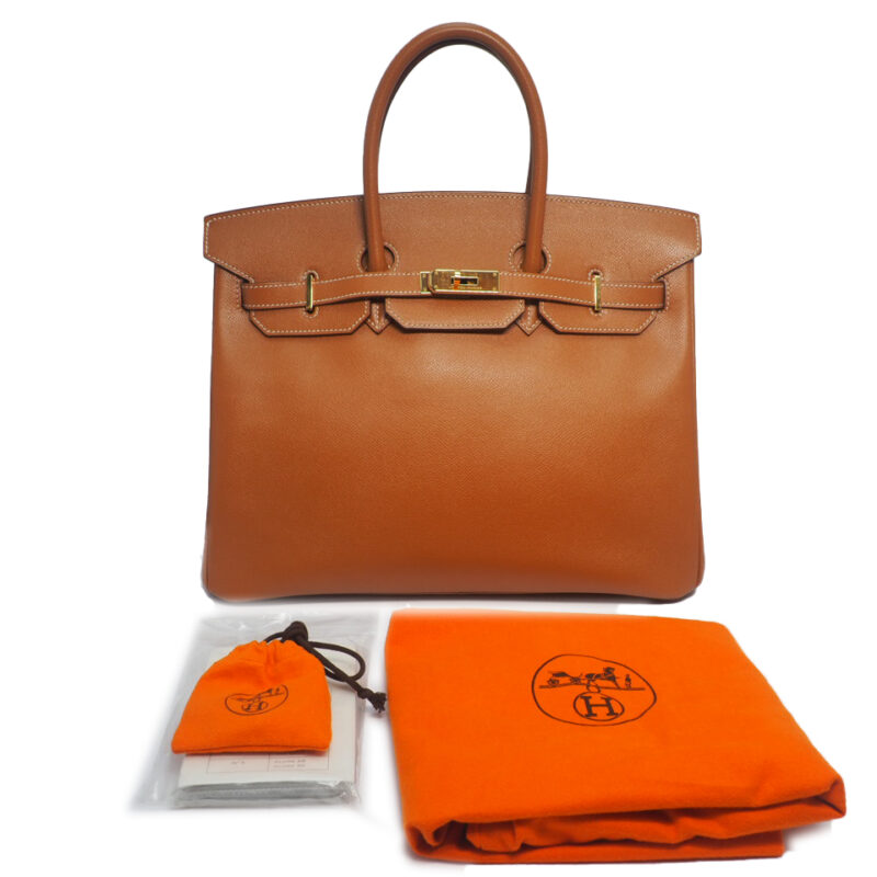 Hermes Birkin 35 Gold/ Couchevel Epsom Leather Sqaure I Stamp Gold Hardware