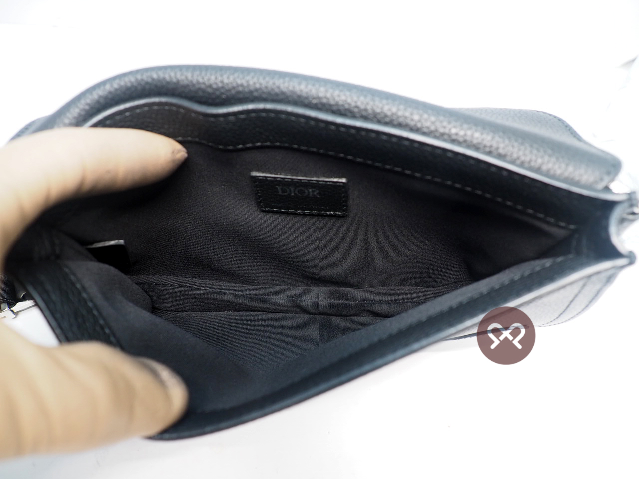 Dior Homme Double Structure Black Leather Saddle Crossbody/ Belt Bag (07-BO-0159) - Image 9