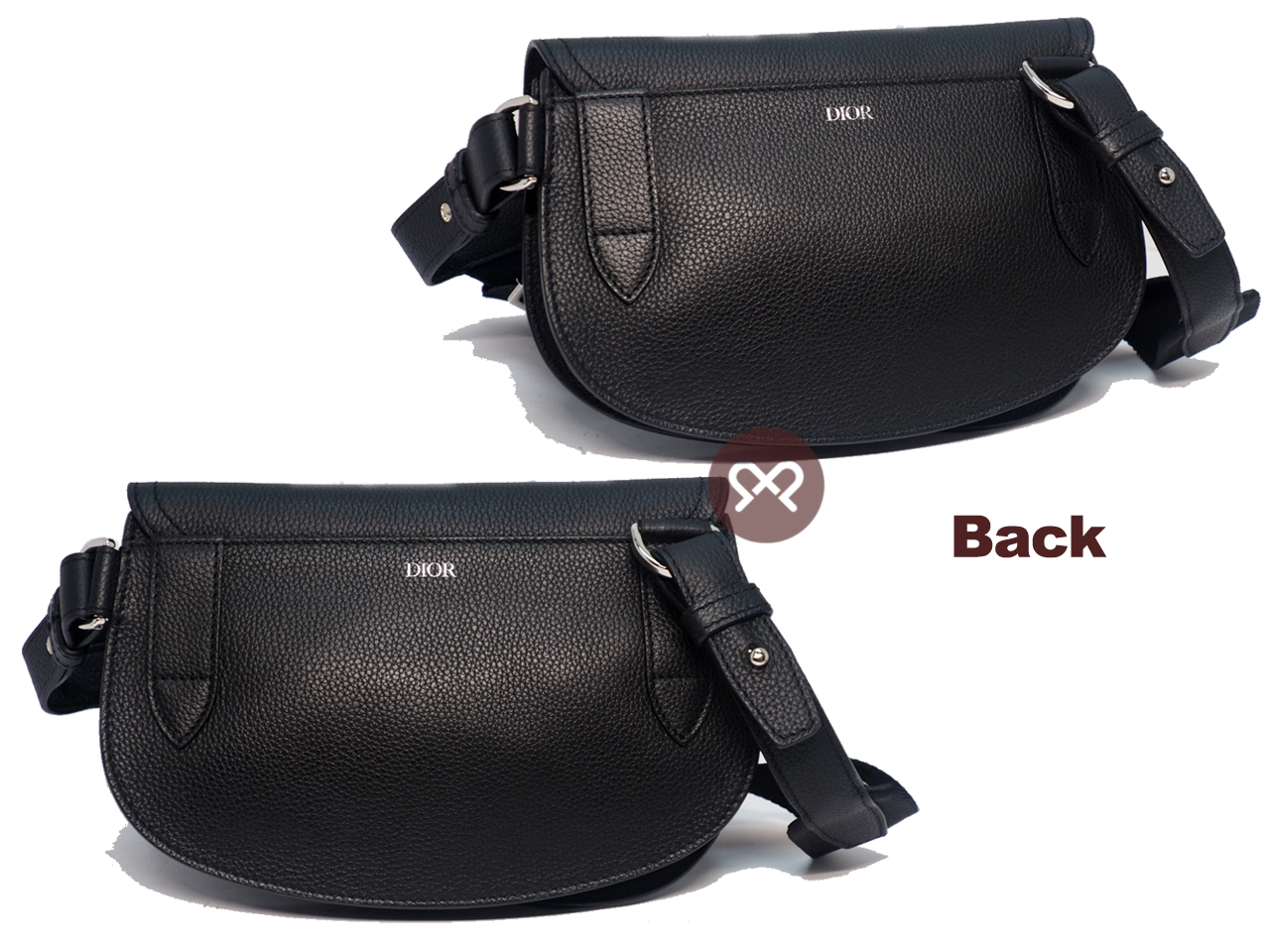 Dior Homme Double Structure Black Leather Saddle Crossbody/ Belt Bag (07-BO-0159) - Image 3