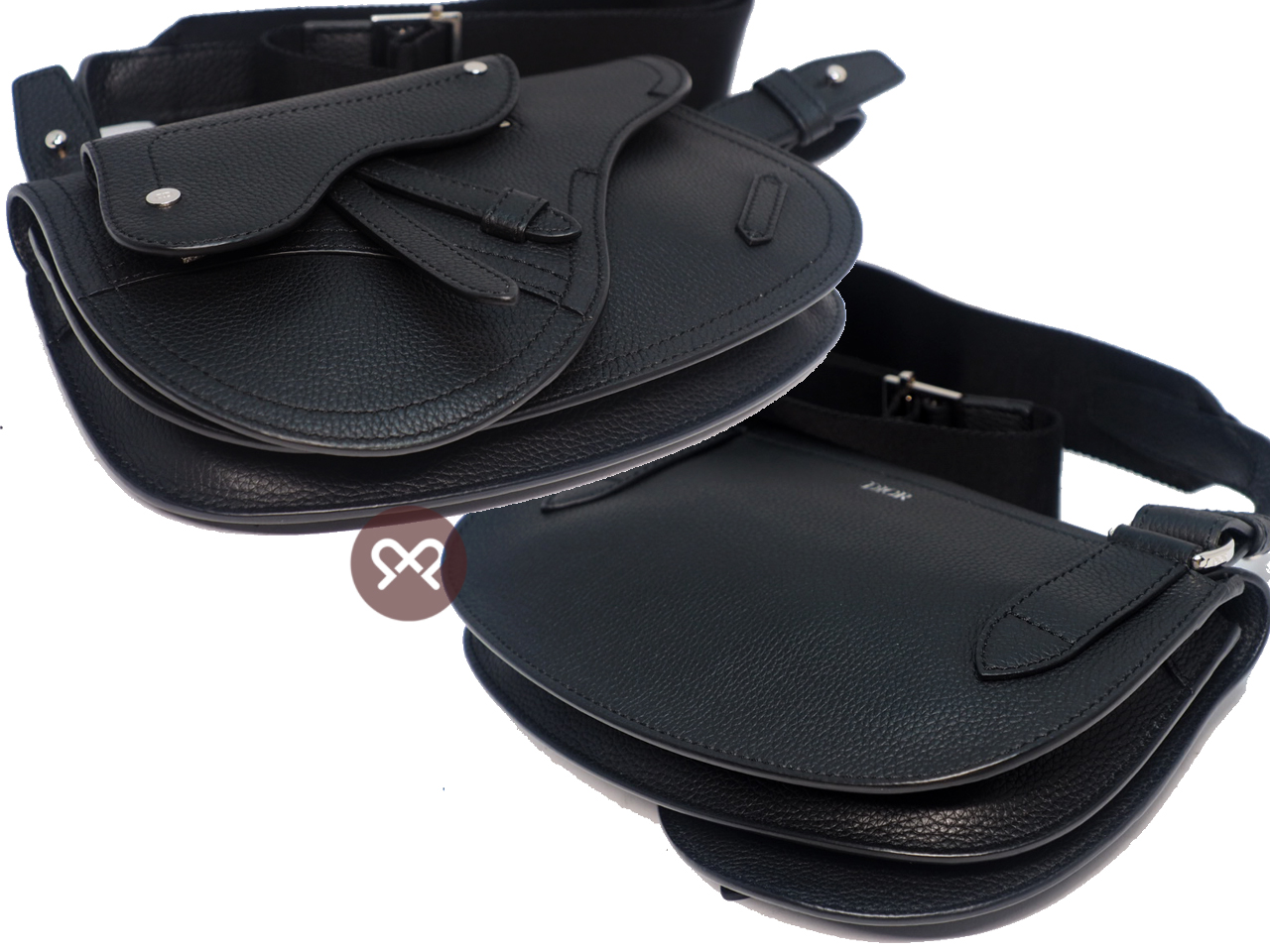 Dior Homme Double Structure Black Leather Saddle Crossbody/ Belt Bag (07-BO-0159) - Image 6