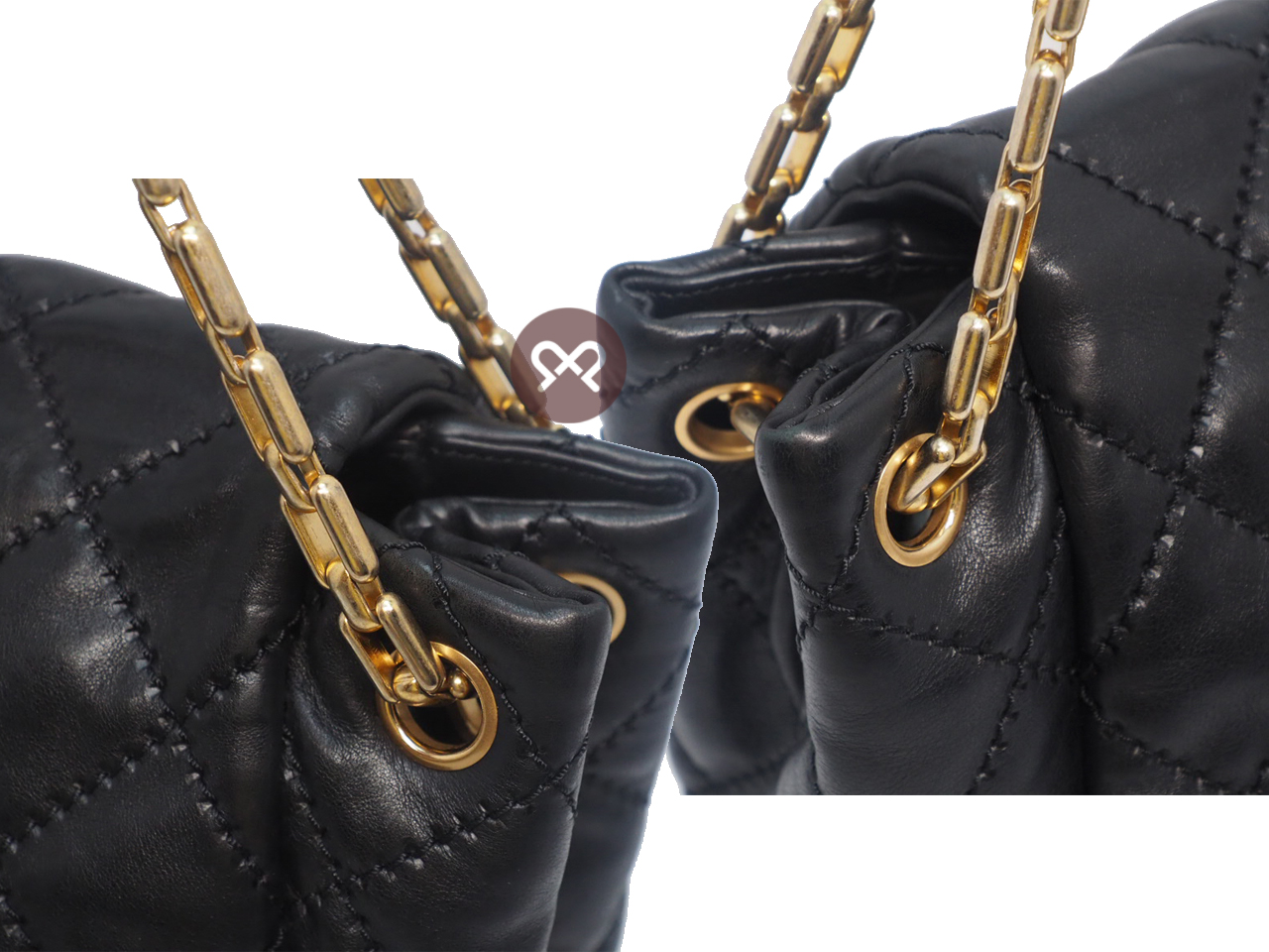 Chanel 14446101 Black Distressed 30cm Calf Accordion Flap Mat Gold Hardware - Image 7