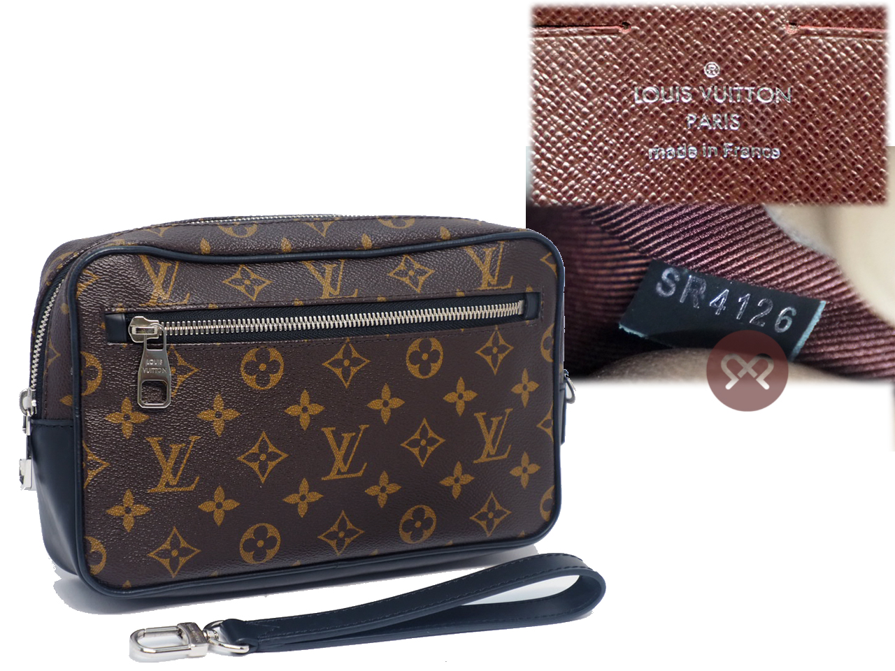 Louis Vuitton M42838 Monogram Canvas Pochette Kasai Macassar Clutch Bag ( SR4126) - Image 2