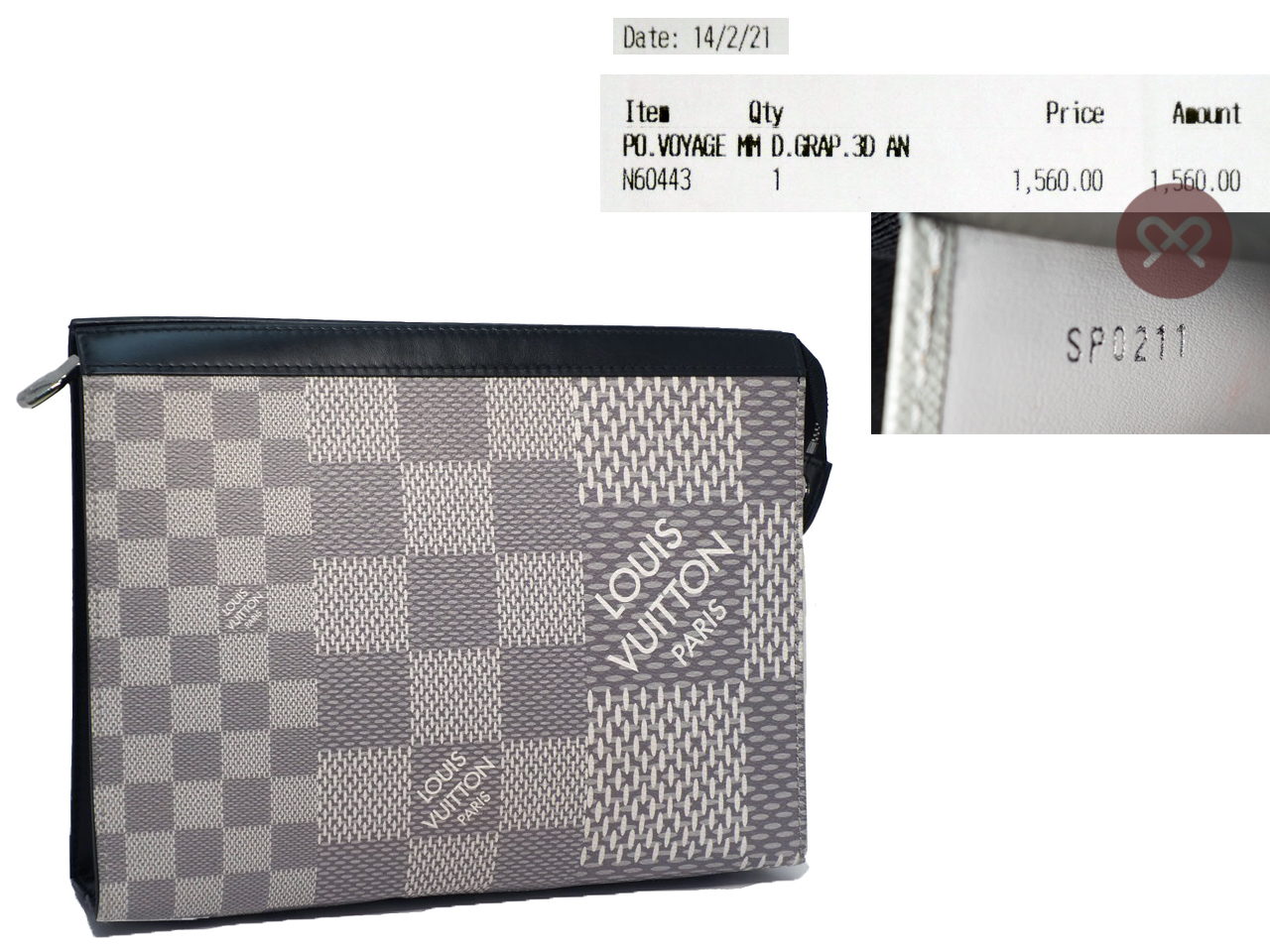 Louis Vuitton N60443 Damier Graphite Canvas Pochette Voyage MM (SP0211) - Image 2