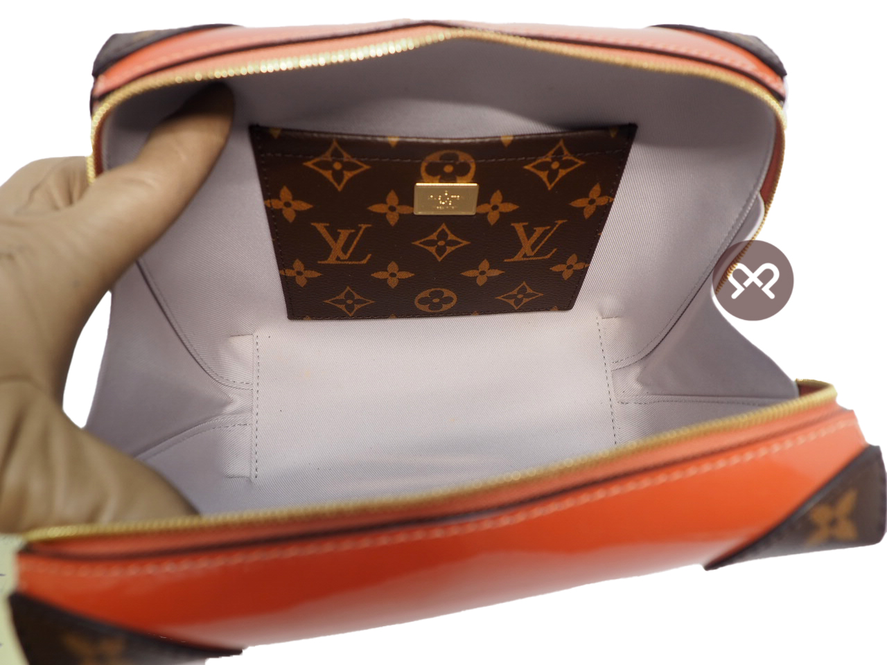 Louis Vuitton M53546 Patent Miroir Venice Vieux Rose Pink Valisette Trunk Clutch/ Crossbody Messenger Bag (PL1148) - Image 6