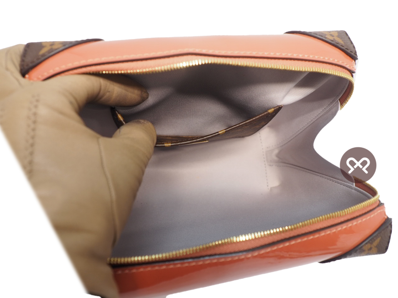 Louis Vuitton M53546 Patent Miroir Venice Vieux Rose Pink Valisette Trunk Clutch/ Crossbody Messenger Bag (PL1148) - Image 7