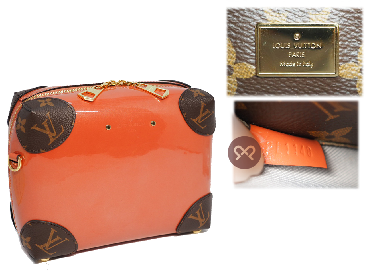 Louis Vuitton M53546 Patent Miroir Venice Vieux Rose Pink Valisette Trunk Clutch/ Crossbody Messenger Bag (PL1148) - Image 2
