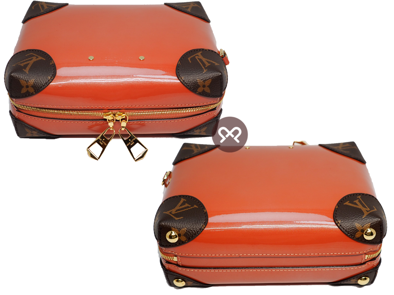 Louis Vuitton M53546 Patent Miroir Venice Vieux Rose Pink Valisette Trunk Clutch/ Crossbody Messenger Bag (PL1148) - Image 4