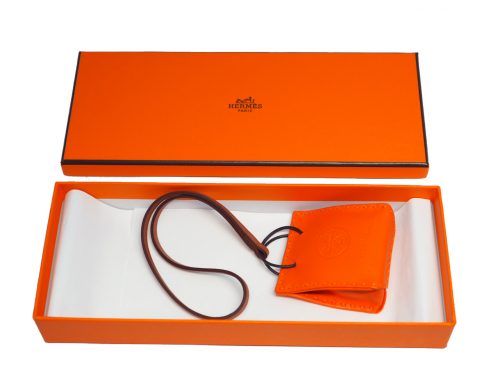 Hermes Feu / Gold Orange Bag charm/ Key Holder