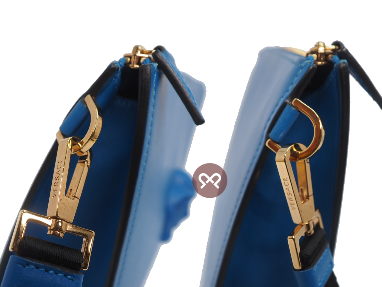 Versace Blue Calf Leather La Medusa Large Pochette/ Clutch Bag - Image 5