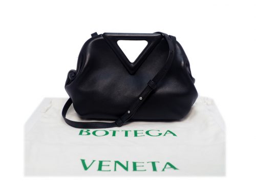 Bottega Veneta 658476 Black Small Point Bag Top Handle Tote/ Crossbody Bag