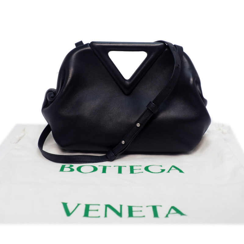 Bottega Veneta 658476 Black Small Point Bag Top Handle Tote/ Crossbody Bag