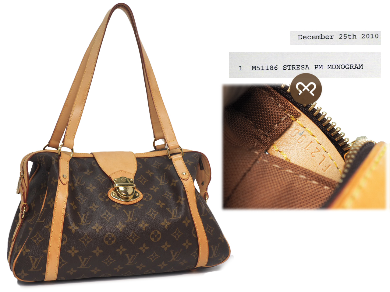 Louis Vuitton M51186 Monogram Canvas Stresa PM Shoulder Bag (FL2190) - Image 2