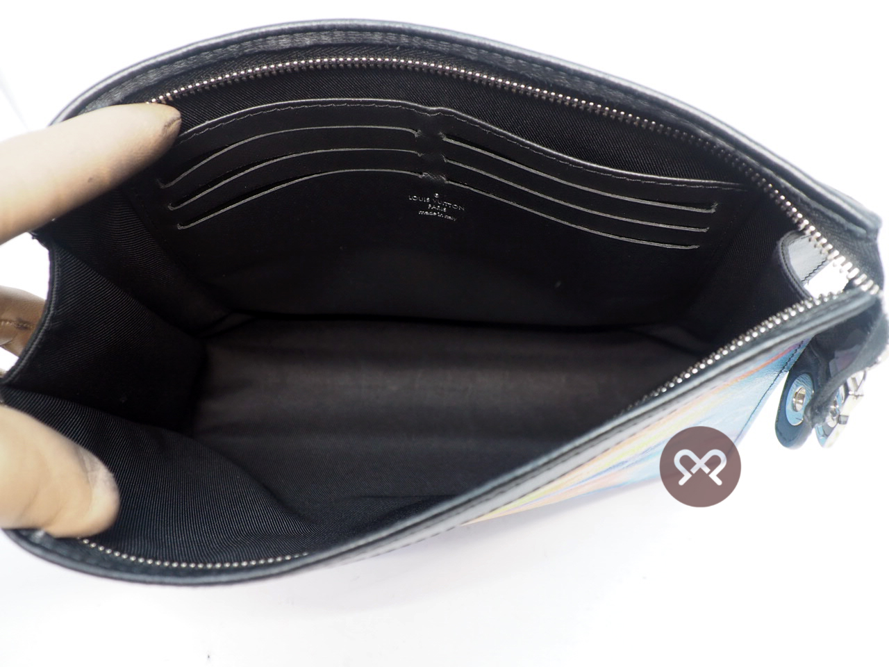 Louis Vuitton M45941 Watercolor Toiletry Pouch Pochette Voyage MM Sunset Tie Dye Logo RFID Blue Monogram Canvas Clutch RFID - Image 5