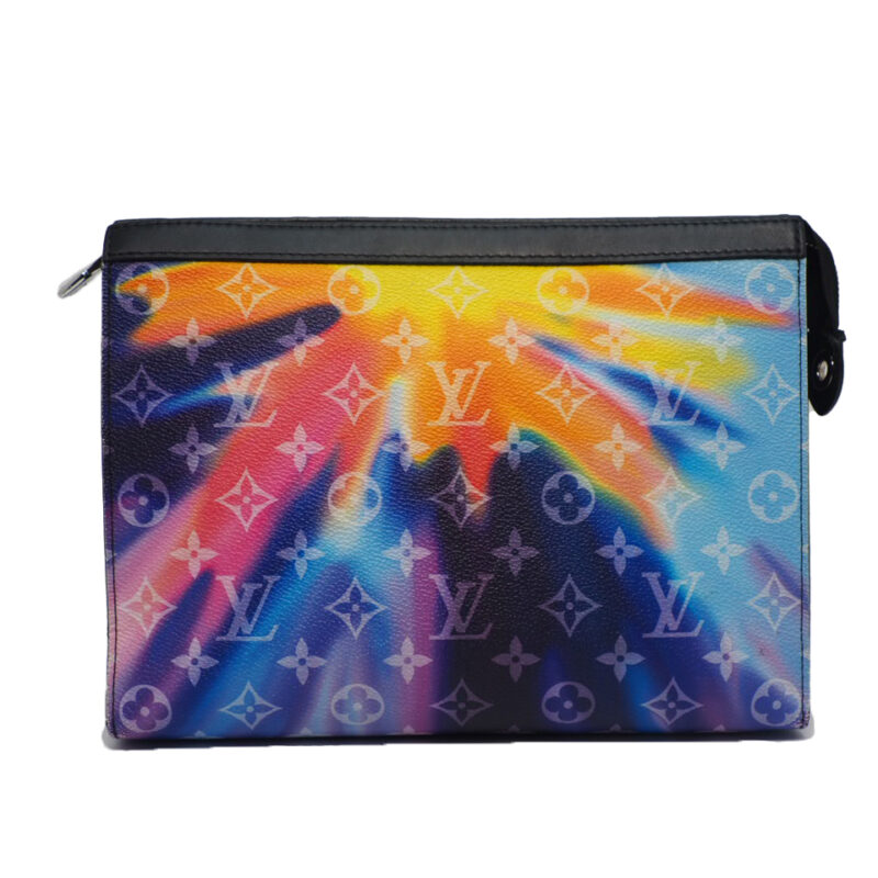 Louis Vuitton M45941 Watercolor Toiletry Pouch Pochette Voyage MM Sunset Tie Dye Logo RFID Blue Monogram Canvas Clutch RFID