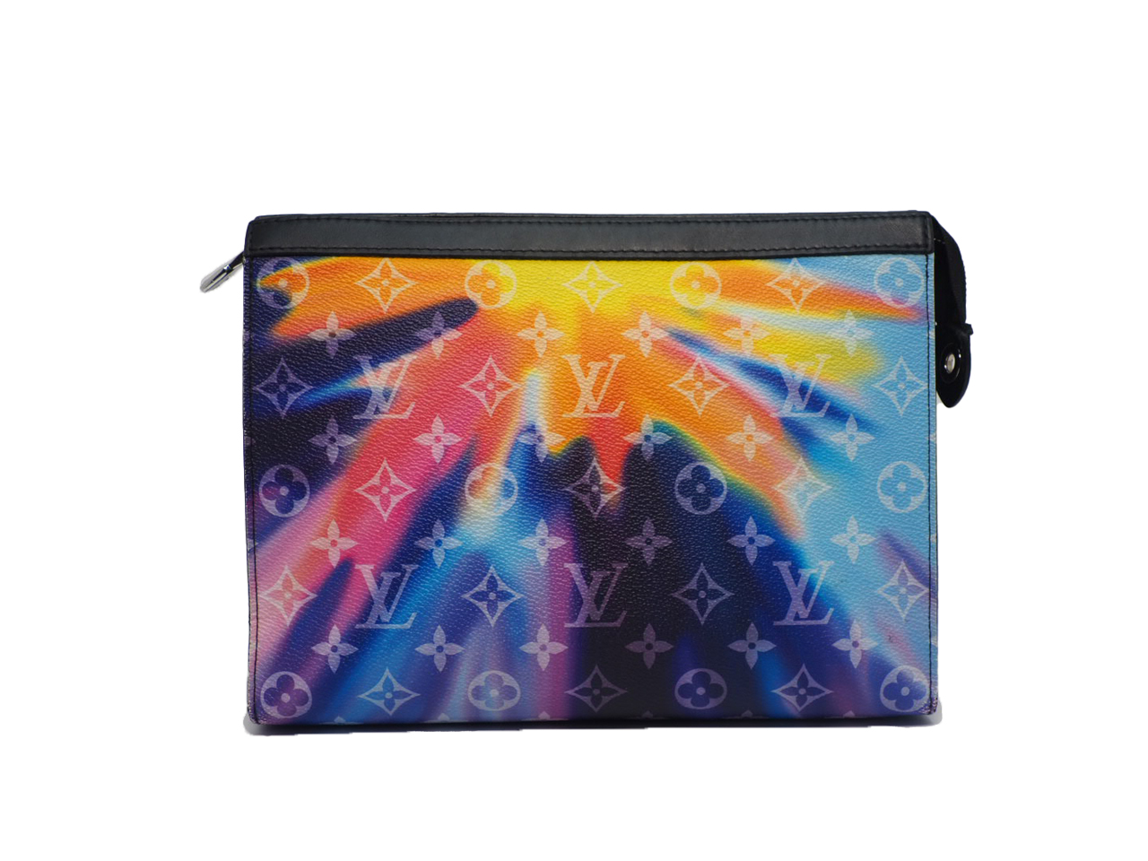 Louis Vuitton M45941 Watercolor Toiletry Pouch Pochette Voyage MM Sunset Tie Dye Logo RFID Blue Monogram Canvas Clutch RFID