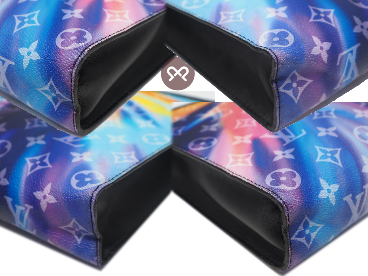 Louis Vuitton M45941 Watercolor Toiletry Pouch Pochette Voyage MM Sunset Tie Dye Logo RFID Blue Monogram Canvas Clutch RFID - Image 4