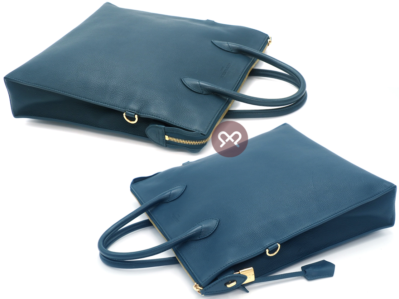 Louis Vuitton M94445 Cyan Mobil Cuir Boheme Tote Bag Document/ Laptop Tote Bag - Image 7