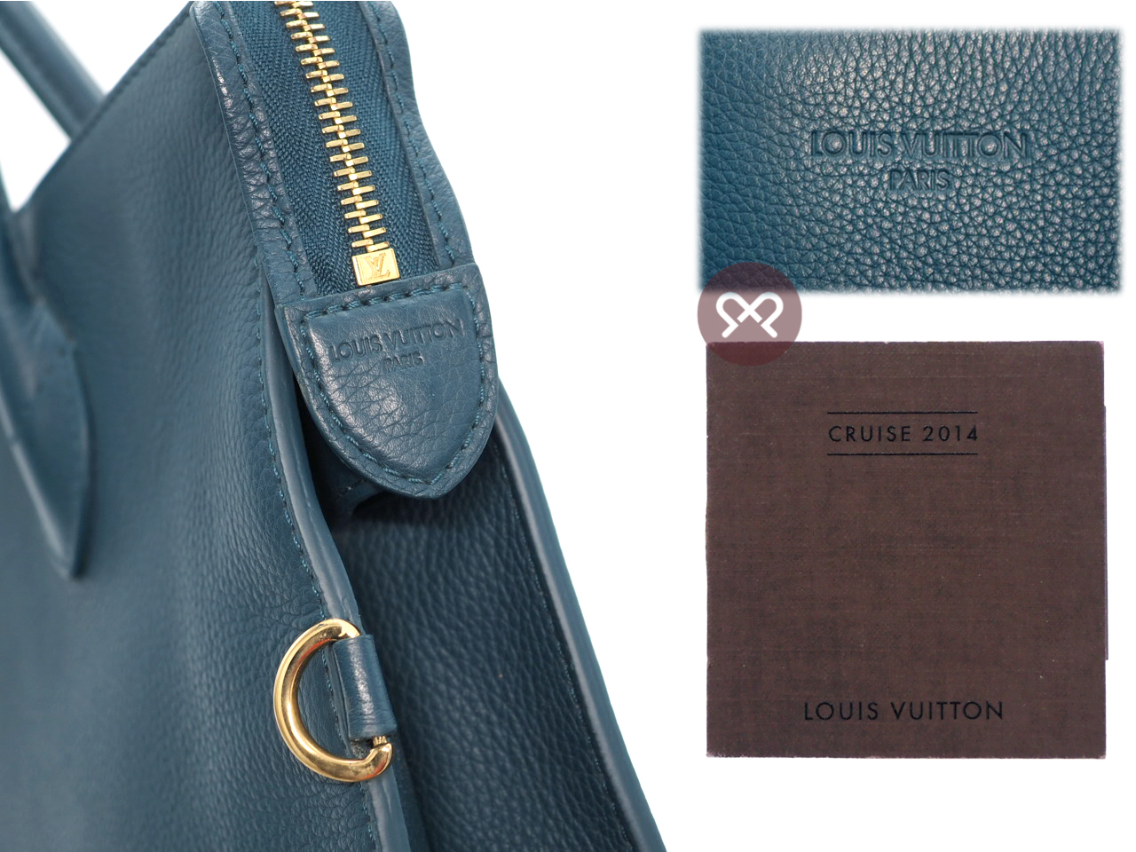 Louis Vuitton M94445 Cyan Mobil Cuir Boheme Tote Bag Document/ Laptop Tote Bag - Image 9
