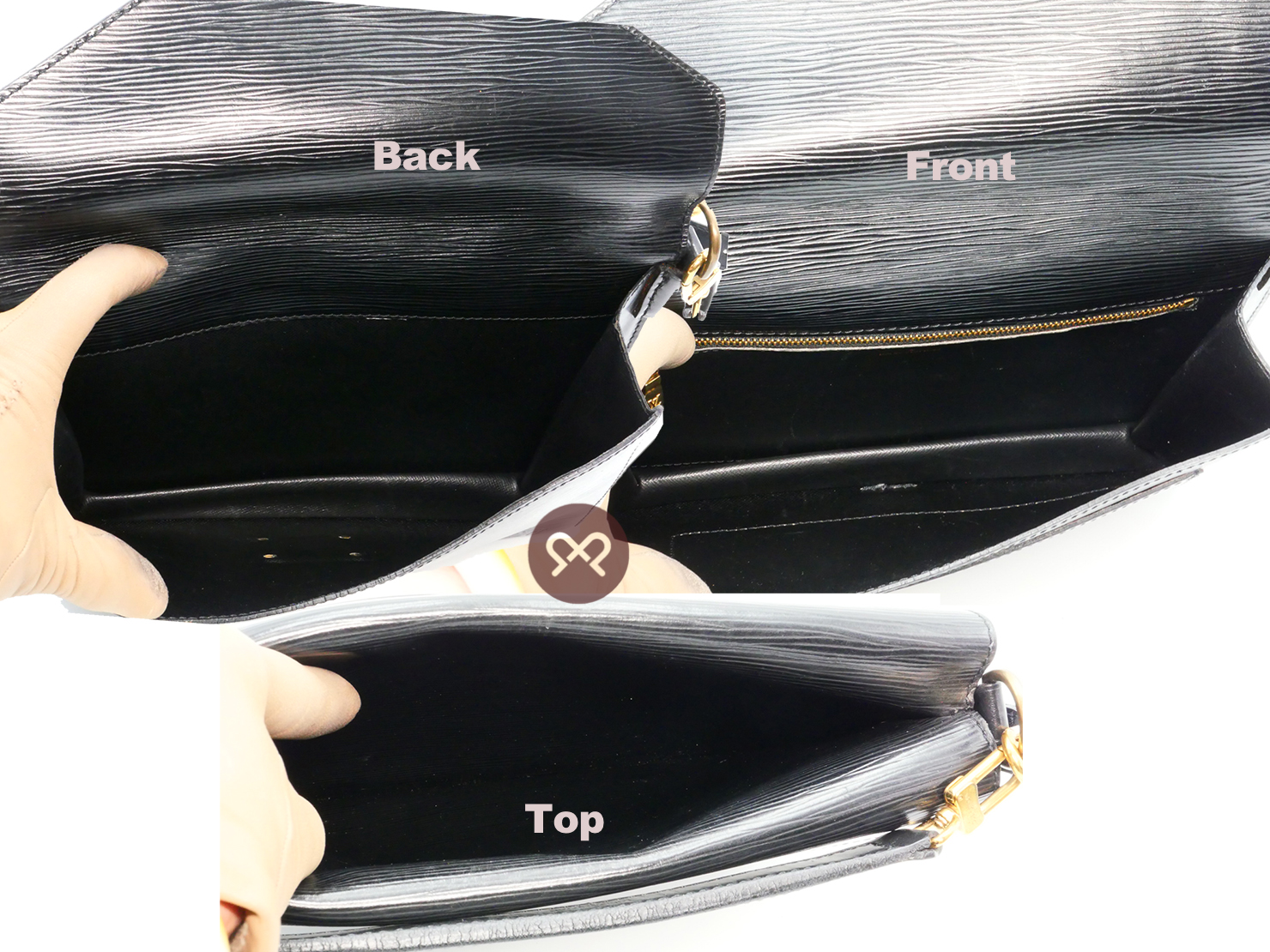 Louis Vuitton M52322 Black Vintage Sac Bifus/ Biface Epi Leather 3-Way Bag (0950A2) - Image 10