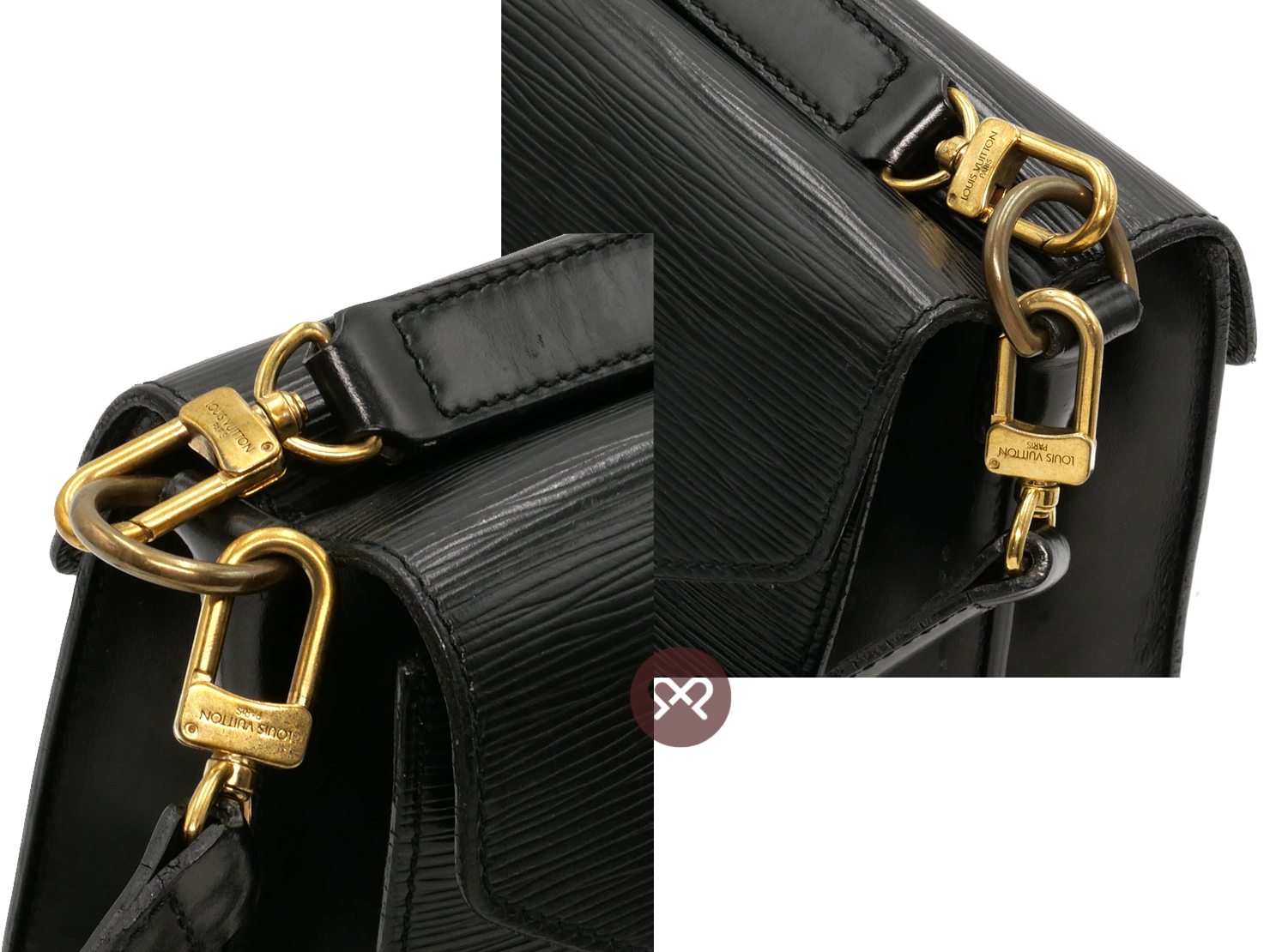 Louis Vuitton M52322 Black Vintage Sac Bifus/ Biface Epi Leather 3-Way Bag (0950A2) - Image 8