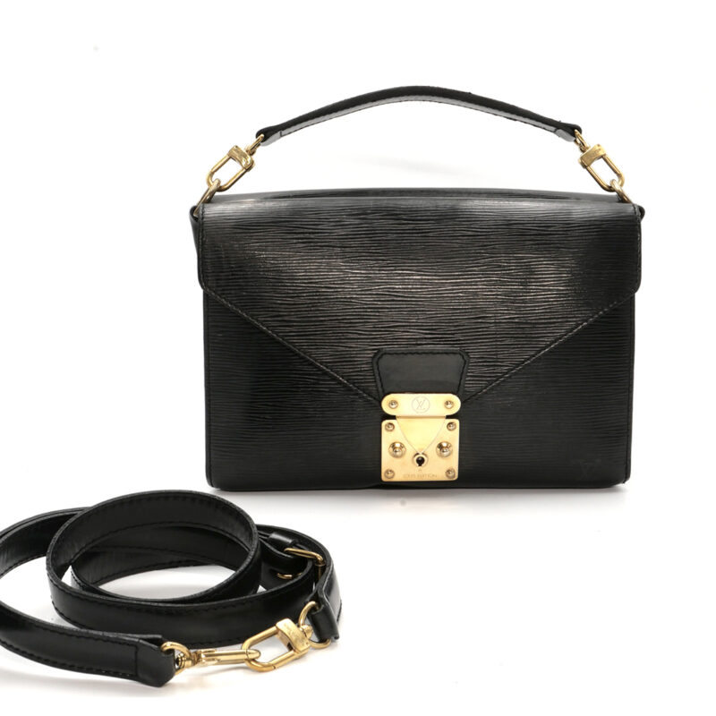 Louis Vuitton M52322 Black Vintage Sac Bifus/ Biface Epi Leather 3-Way Bag (0950A2)
