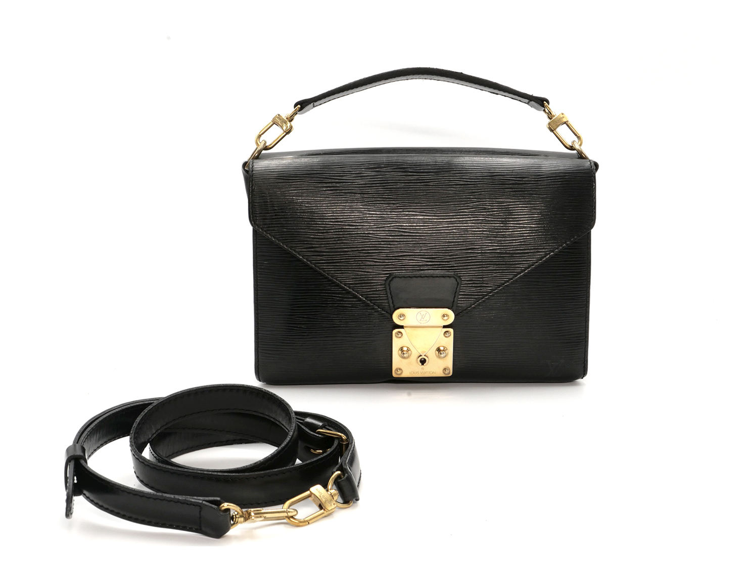 Louis Vuitton M52322 Black Vintage Sac Bifus/ Biface Epi Leather 3-Way Bag (0950A2)