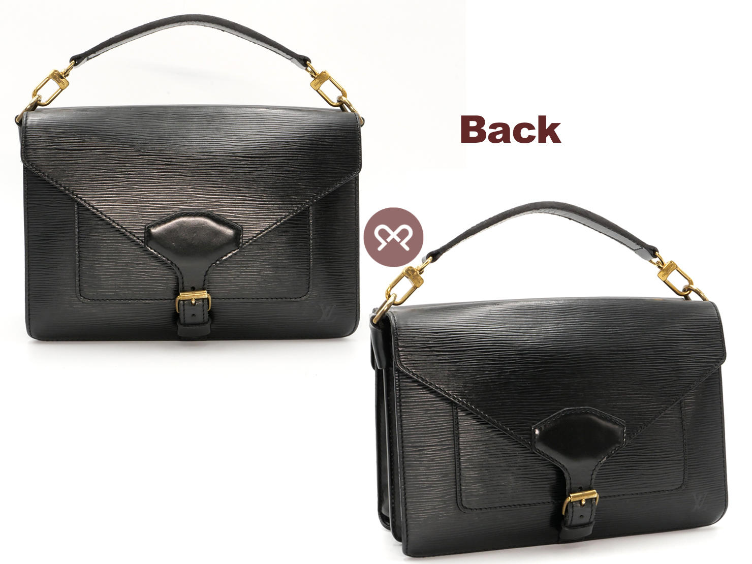 Louis Vuitton M52322 Black Vintage Sac Bifus/ Biface Epi Leather 3-Way Bag (0950A2) - Image 3