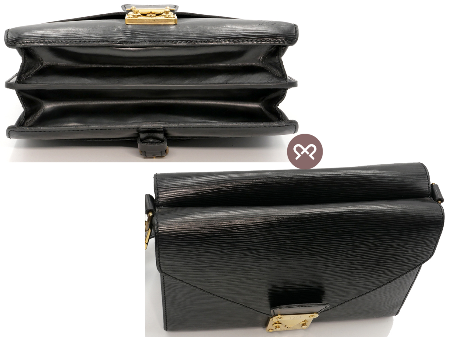 Louis Vuitton M52322 Black Vintage Sac Bifus/ Biface Epi Leather 3-Way Bag (0950A2) - Image 5