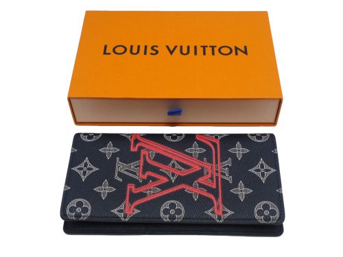 Louis Vuitton M62893 Monogram Ink Canvas Up-side-down Portefeuille Bi-fold Brazza Wallet (CA1128)