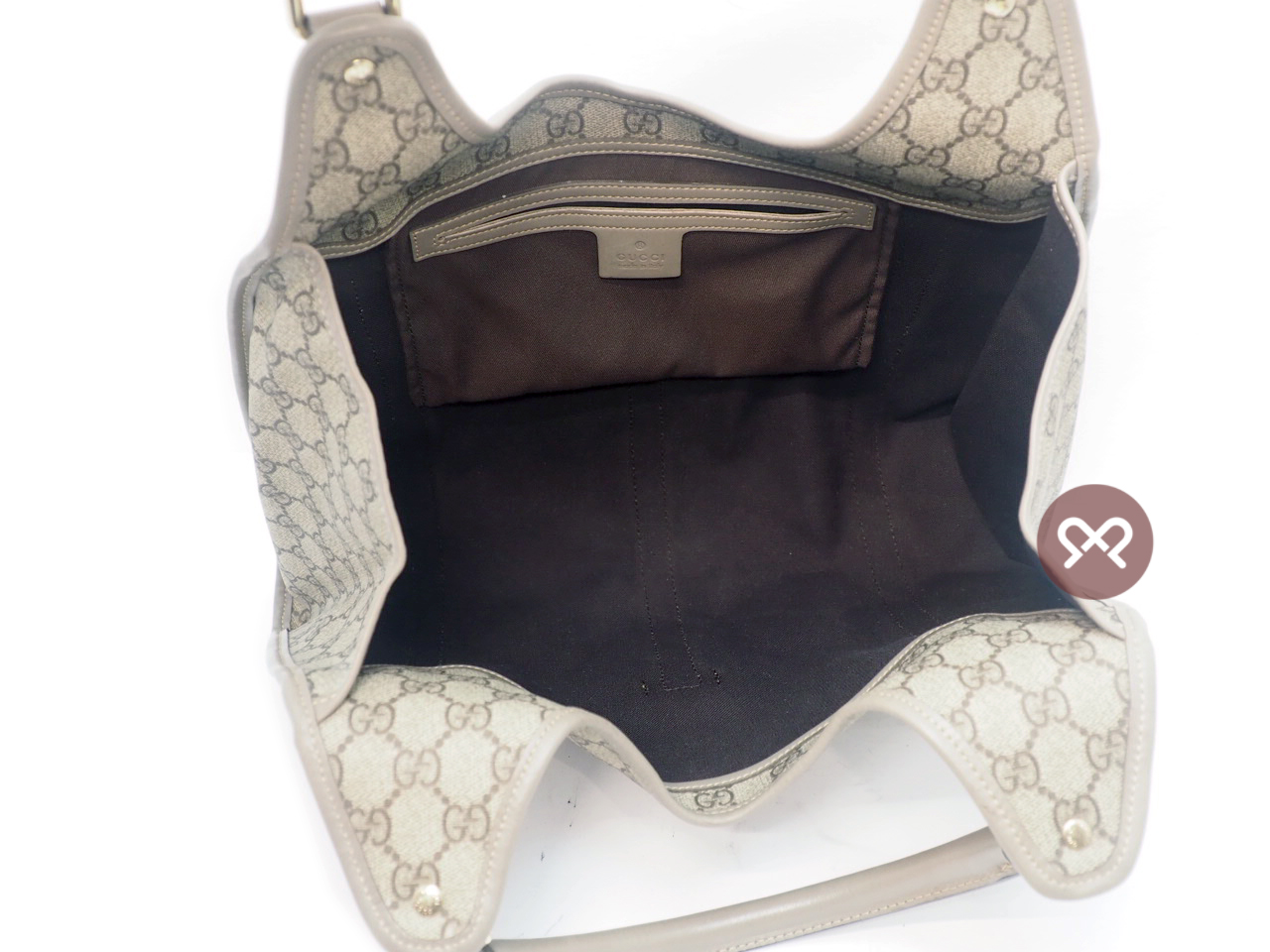 Gucci 203494 GG Plus Lilac/ Grey PVC Supreme Jackie O Joy Medium Hobo Bag - Image 6