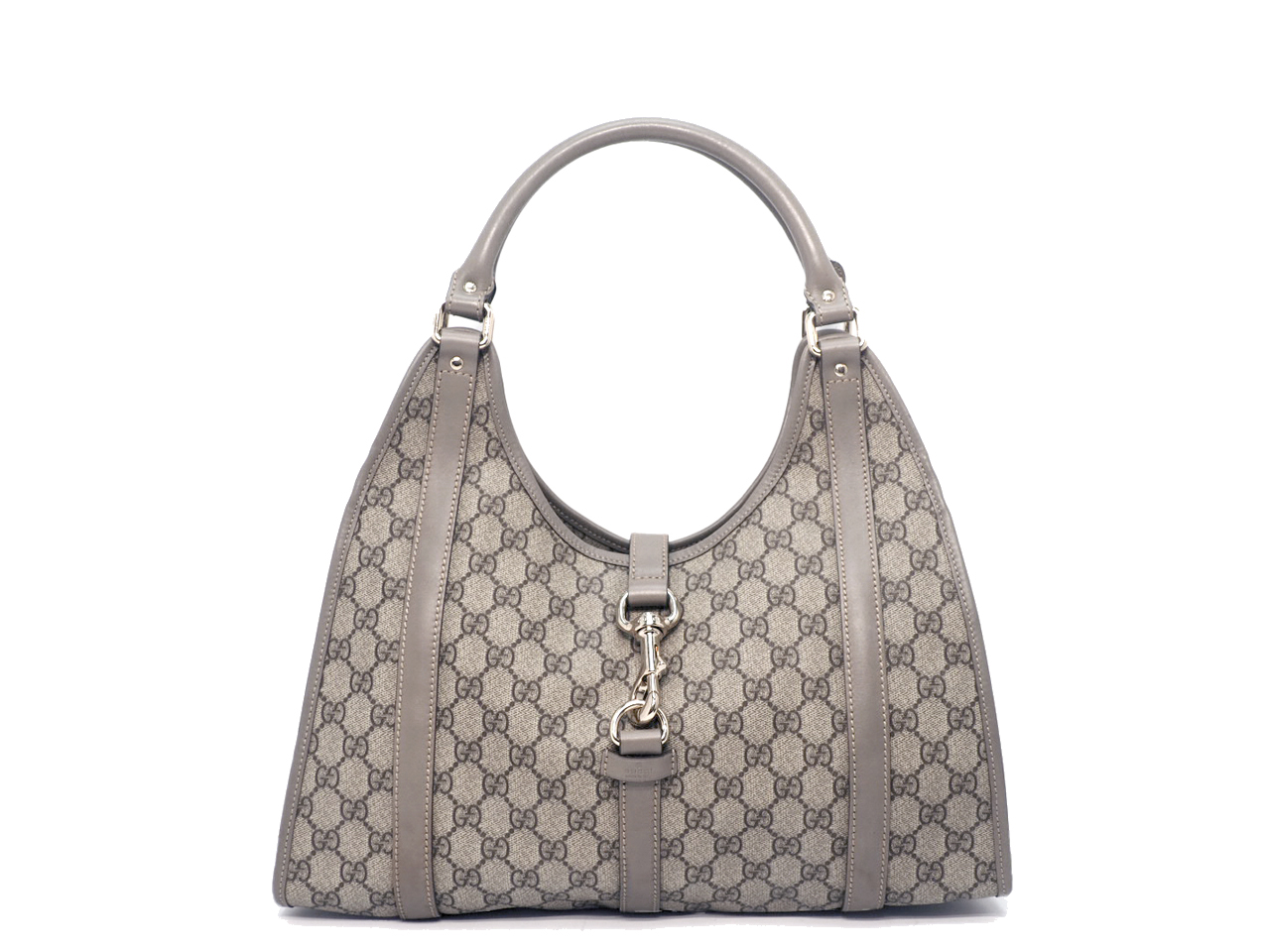 Gucci 203494 GG Plus Lilac/ Grey PVC Supreme Jackie O Joy Medium Hobo Bag