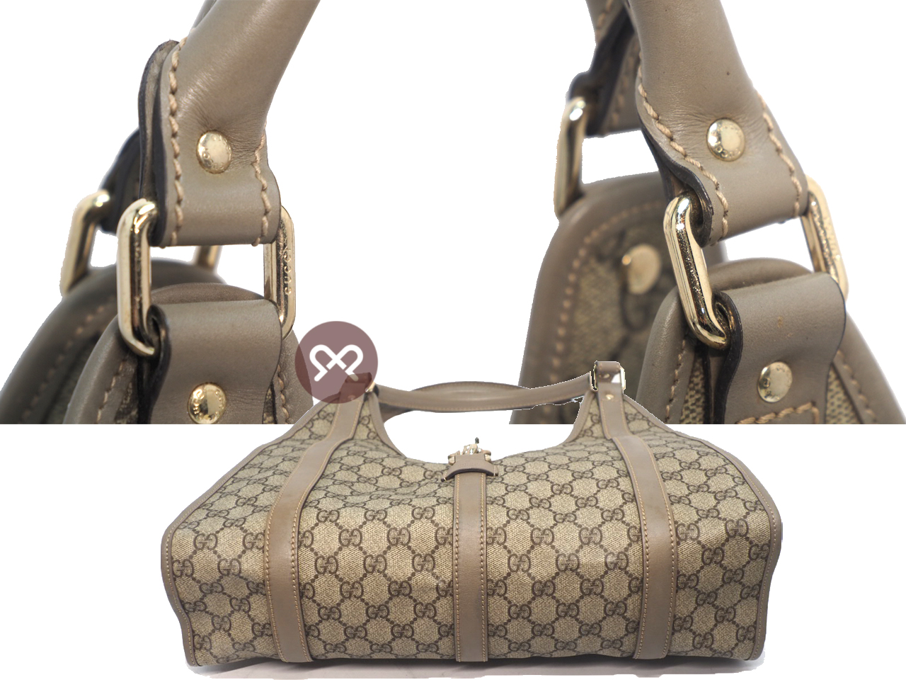 Gucci 203494 GG Plus Lilac/ Grey PVC Supreme Jackie O Joy Medium Hobo Bag - Image 4