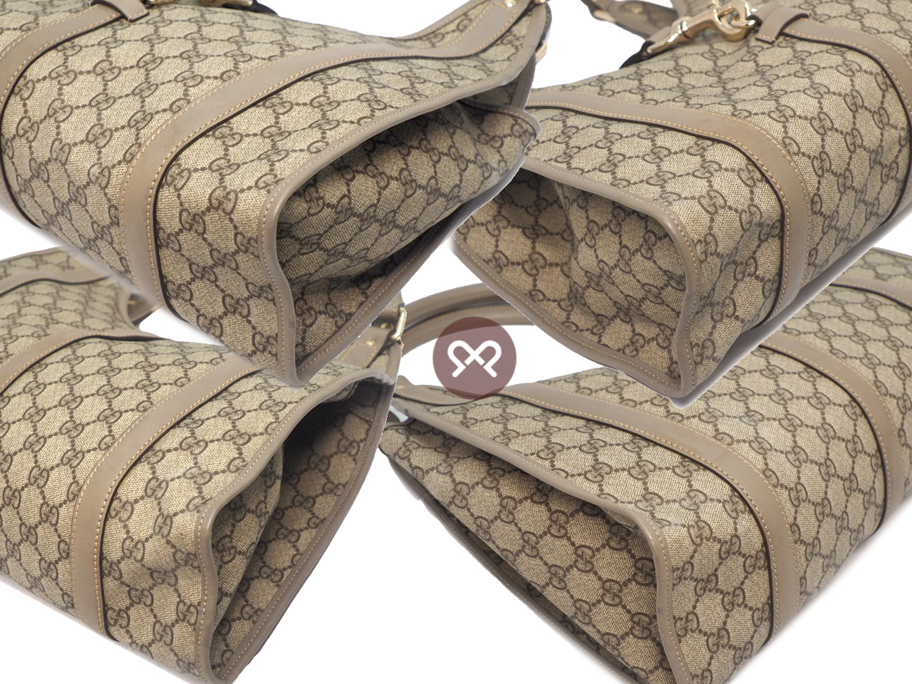 Gucci 203494 GG Plus Lilac/ Grey PVC Supreme Jackie O Joy Medium Hobo Bag - Image 5