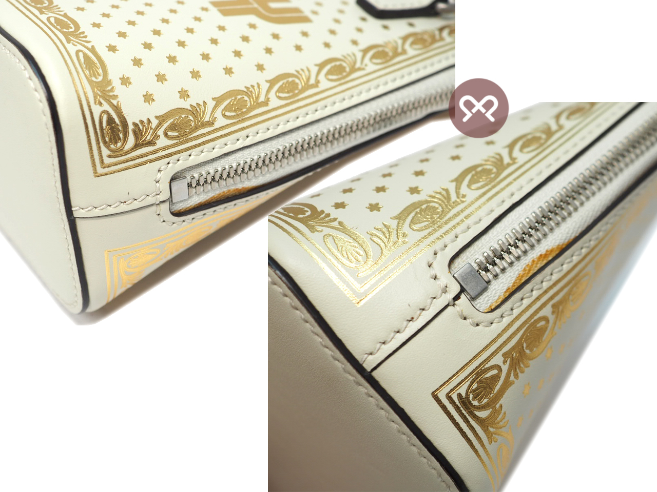 Gucci 511189 X SEGA Calfskin GUCCY Stars Mini Dome Mystic White/ Gold Mini bag Leather Crossbody Bag - Image 5