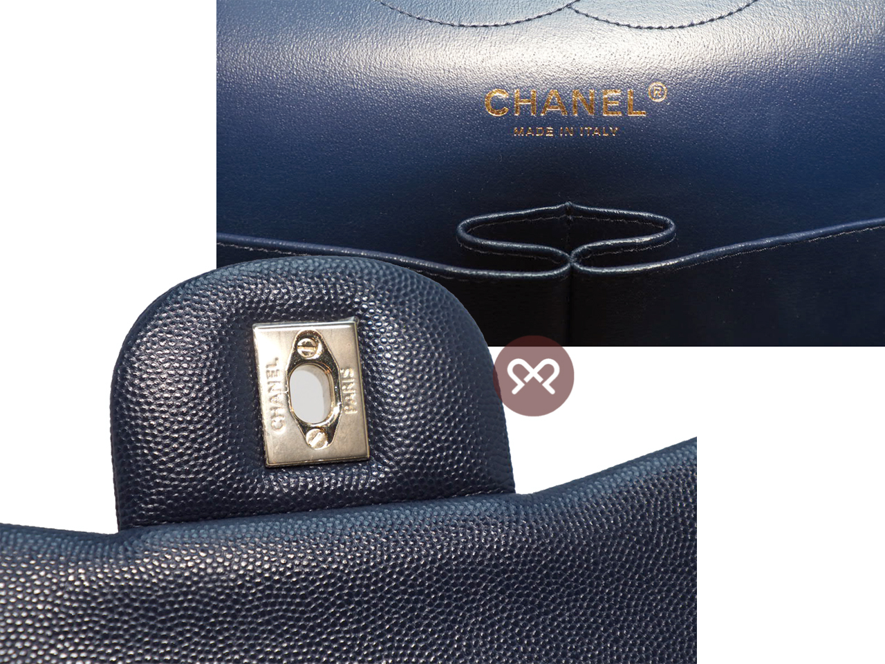 Chanel 28933981 Blue Glazed Caviar A58600 Classic Jumbo Double Flap 30cm Gold Hardware Bag - Image 5