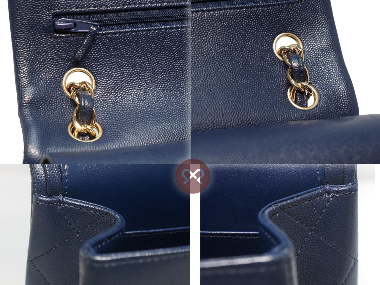 Chanel 28933981 Blue Glazed Caviar A58600 Classic Jumbo Double Flap 30cm Gold Hardware Bag - Image 4