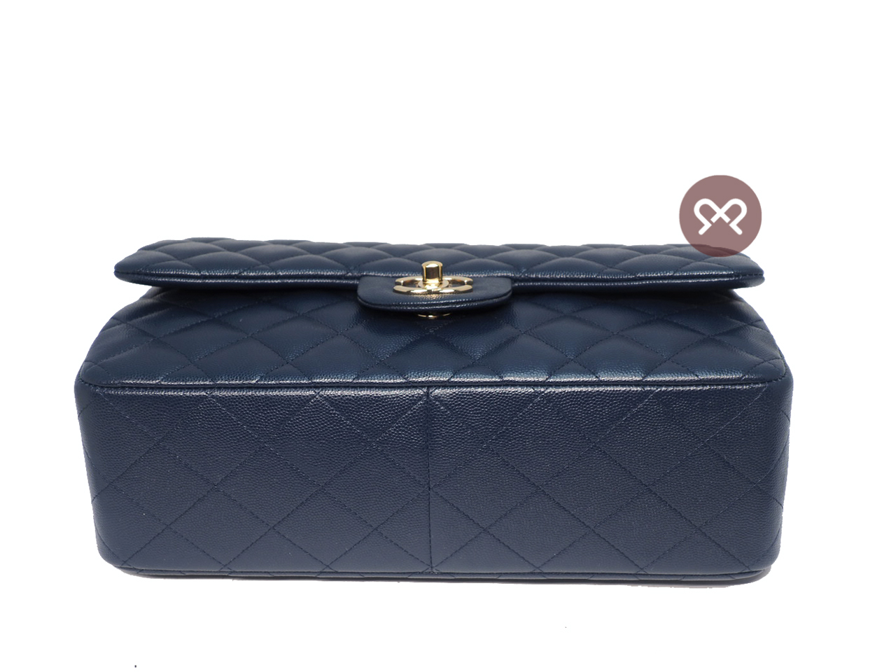 Chanel 28933981 Blue Glazed Caviar A58600 Classic Jumbo Double Flap 30cm Gold Hardware Bag - Image 3
