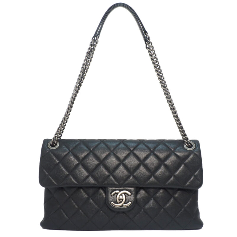 Chanel 20643475 Black Caviar A92746 Jumbo 30cm Single Flap Ruthenium Hardware Bag