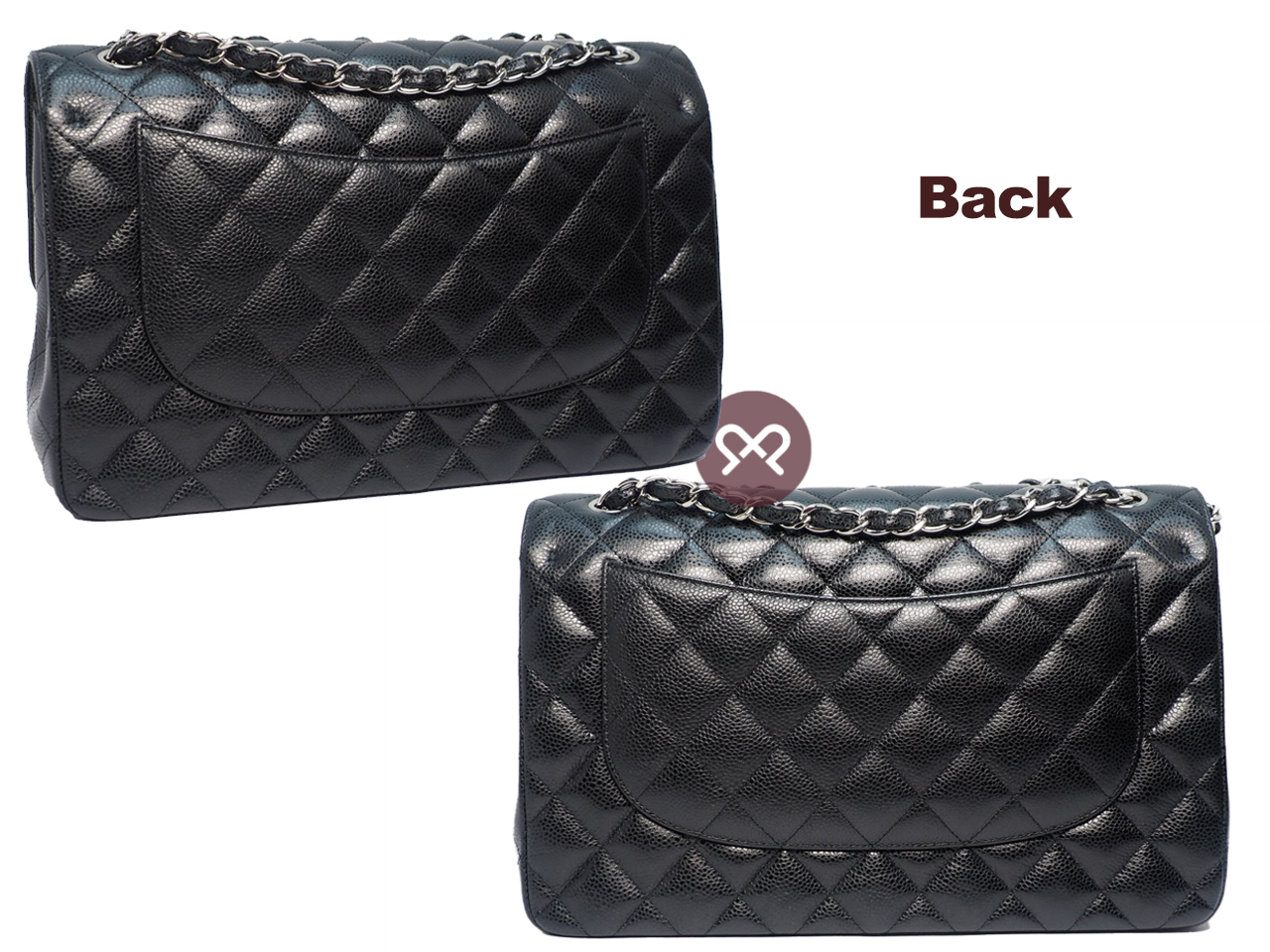 Chanel 24835969 Black Caviar Leather A58600 Classic Jumbo Double Flap 30cm Silver Hardware Bag - Image 3