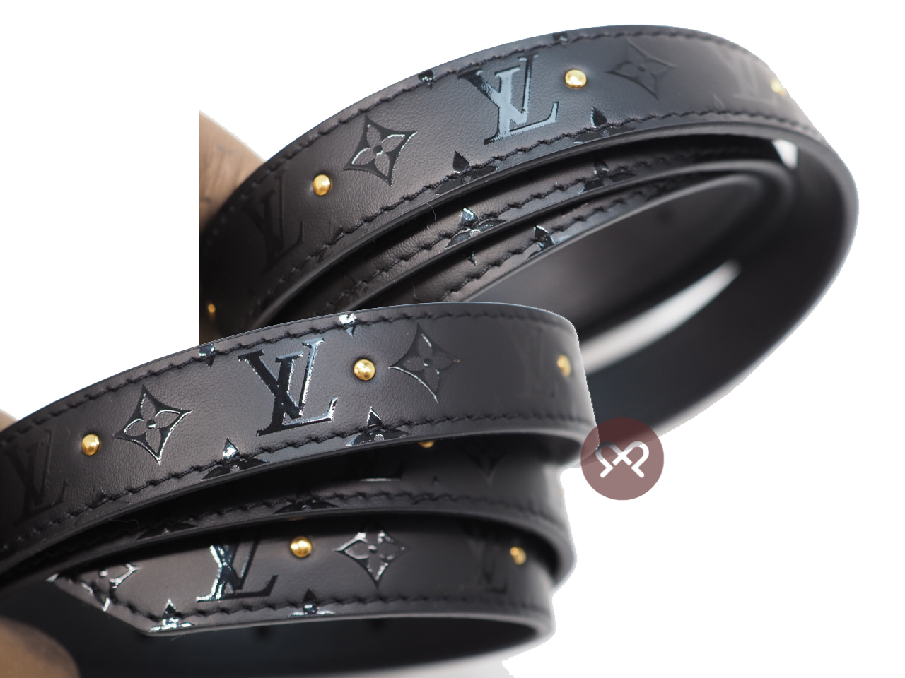 Louis Vuitton M0061V Black Monogram Keepingram Leather 20mm Belt Size 85cm/ 34 inch Gold Hardware (BC2148) - Image 4
