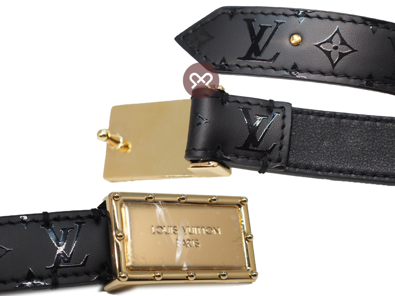 Louis Vuitton M0061V Black Monogram Keepingram Leather 20mm Belt Size 85cm/ 34 inch Gold Hardware (BC2148) - Image 5