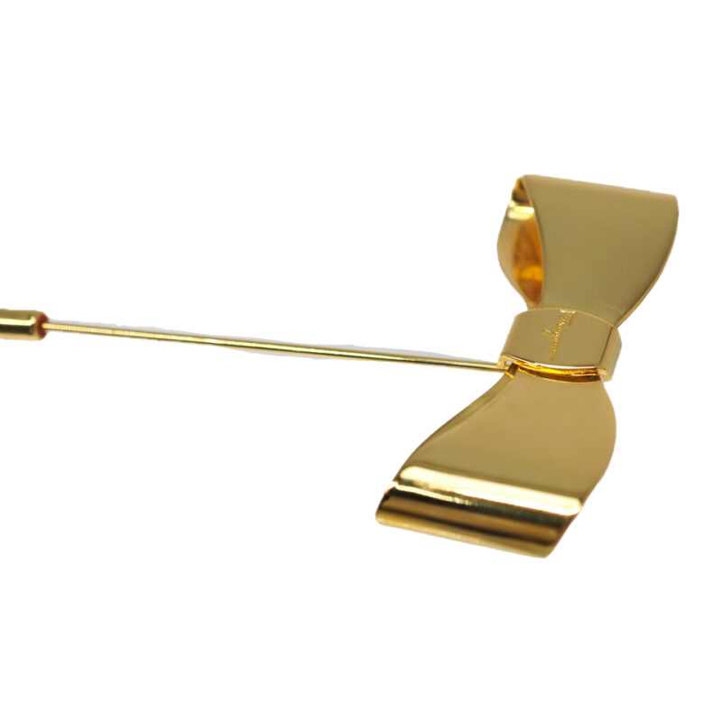 Ferragamo Gold Vara Flower Brooch/ Collar Pin