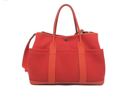 Hermes Garden Party36 Pockets Orange Toile X Stamp with Strap Tote Bag