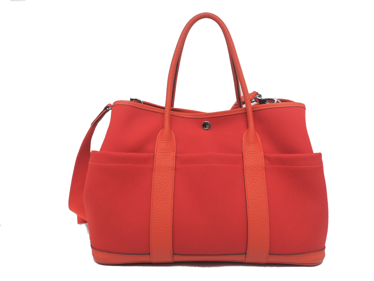 Hermes Garden Party36 Pockets Orange Toile X Stamp with Strap Tote Bag