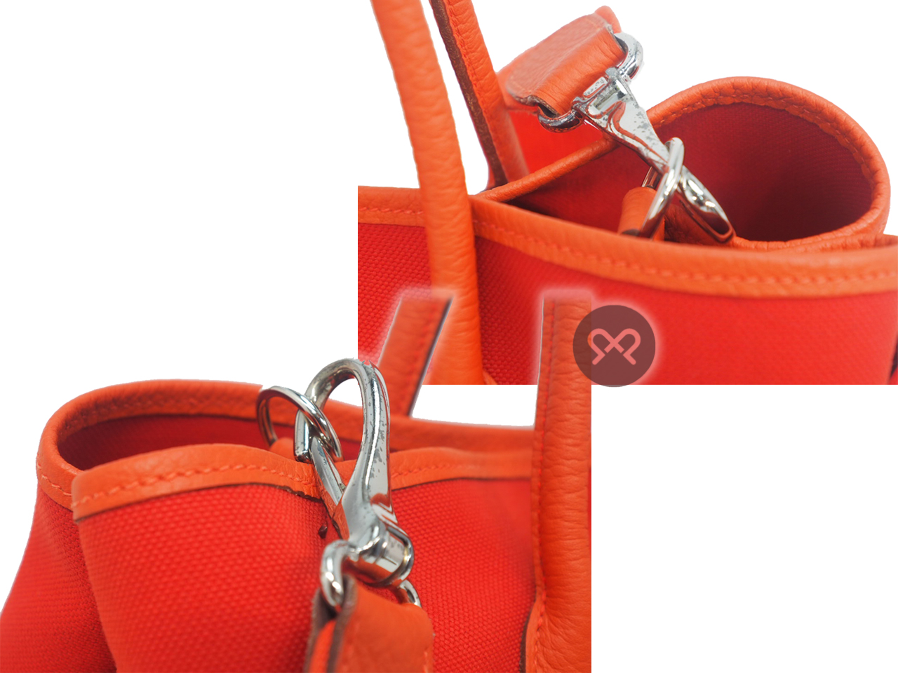 Hermes Garden Party36 Pockets Orange Toile X Stamp with Strap Tote Bag - Image 5