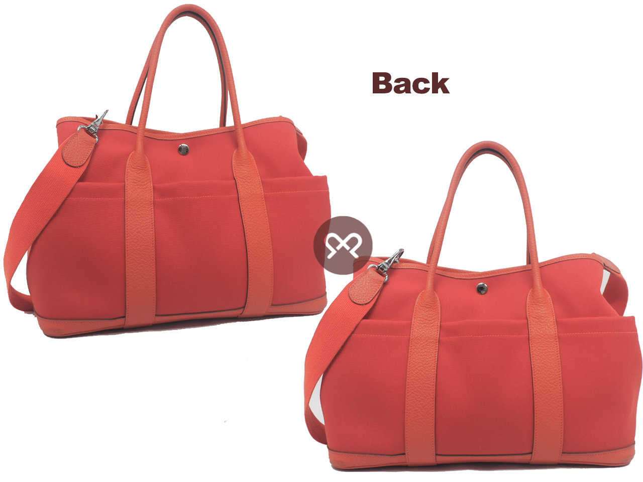 Hermes Garden Party36 Pockets Orange Toile X Stamp with Strap Tote Bag - Image 3
