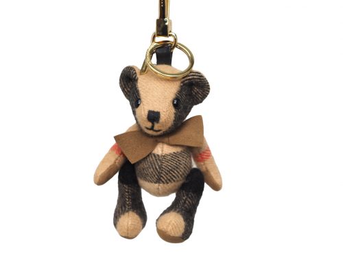 Burberry Thomas Bear with Bow Tie Key Holder / Bag Charm Gold Hardware