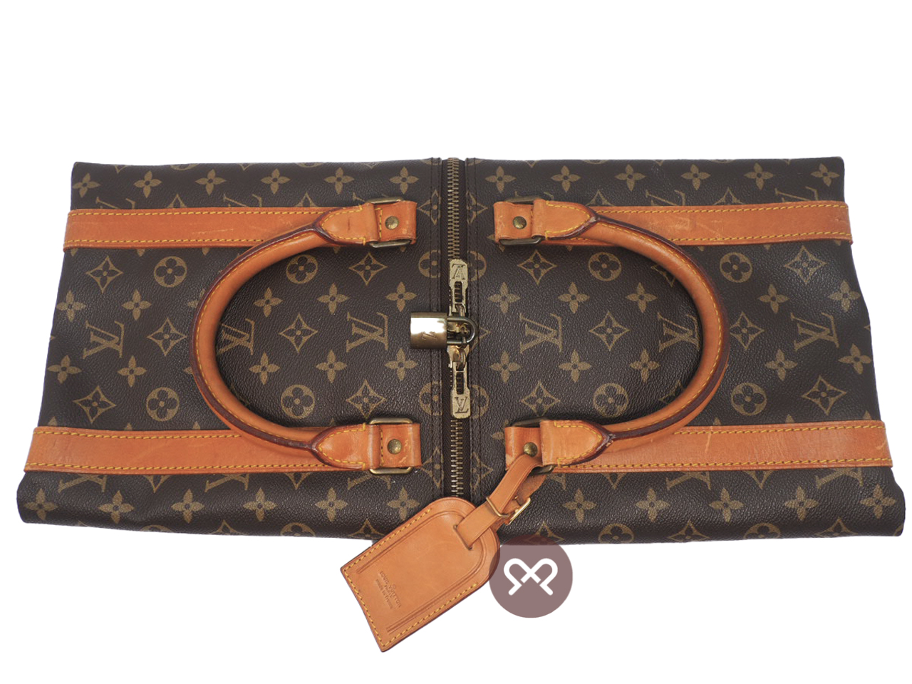 Louis Vuitton Monogram KEEPALL 55 Travel / Weekend Luggage Boston bag (VI862) - Image 7
