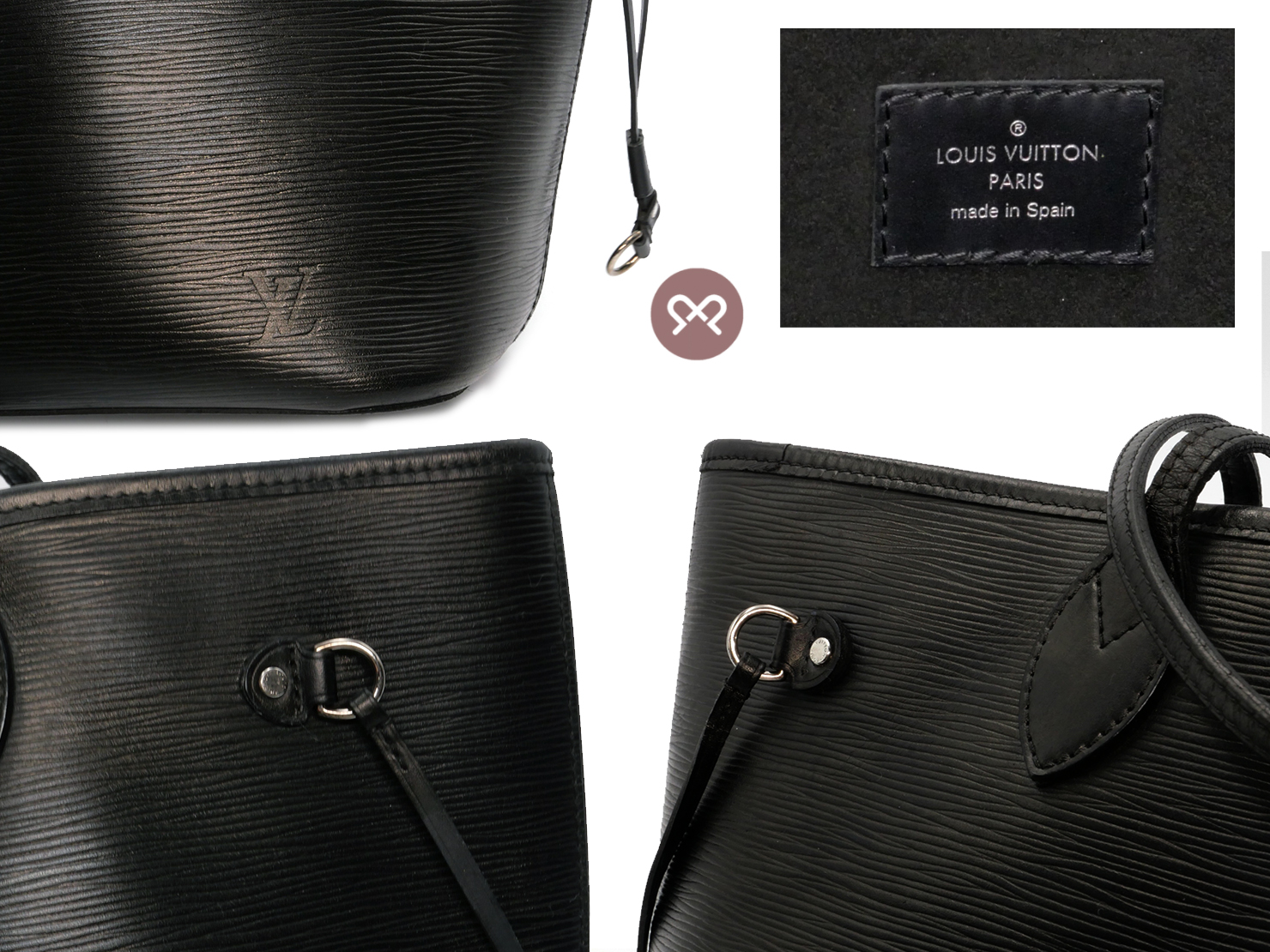 Louis Vuitton Black Epi Leather Neverfull MM Tote Bag (CA3173) with Pouch & Receipt - Image 4