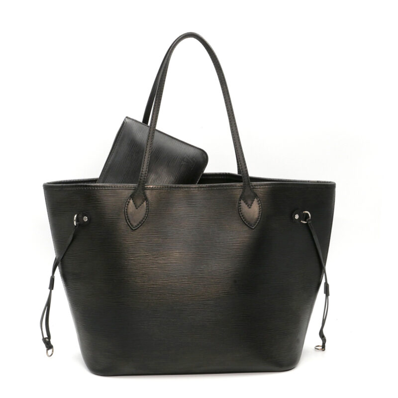 Louis Vuitton Black Epi Leather Neverfull MM Tote Bag (CA3173) with Pouch & Receipt